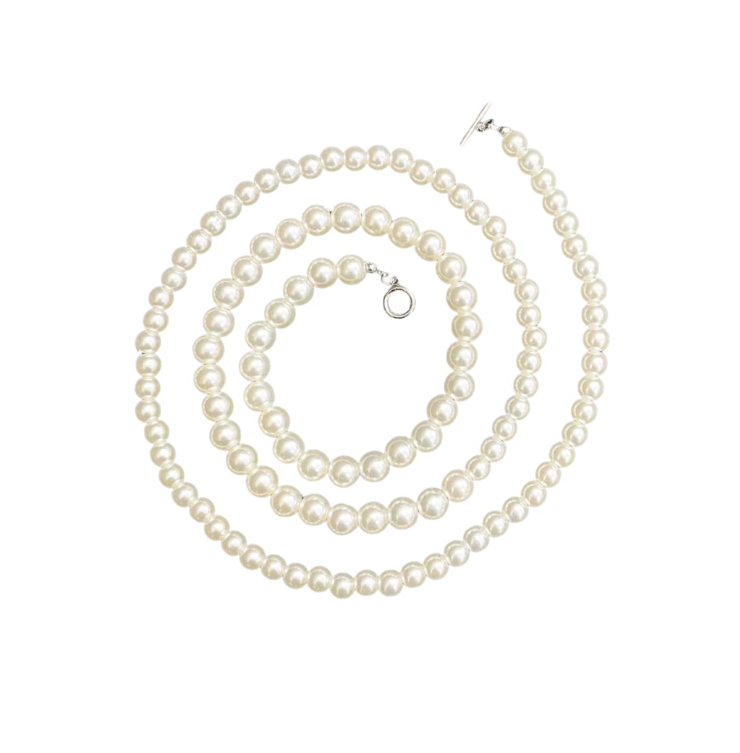 Tresneria® Pearl Necklace Moti Mala with matching Pearl Studs Earrings for Women and Girls