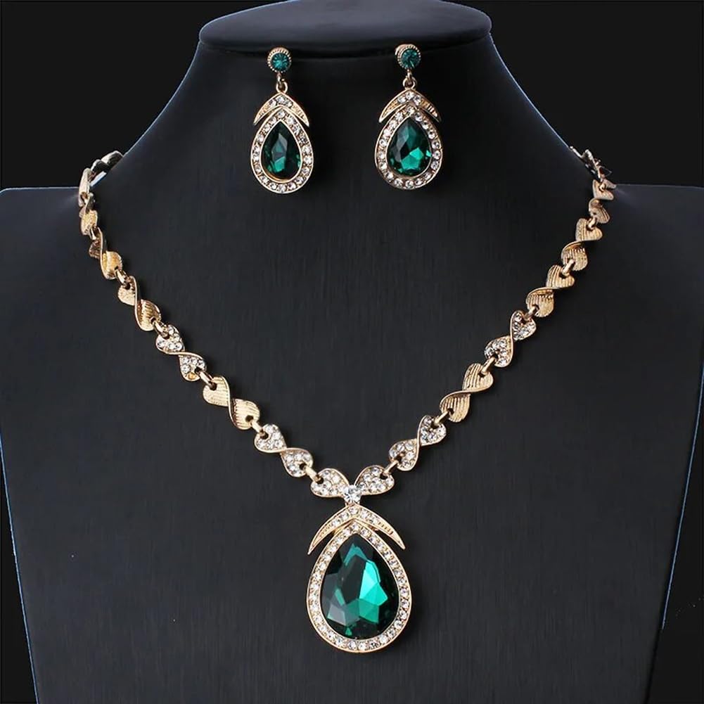 Latest Stylish Design Fancy Crystal Necklace Jewellery Set for Women