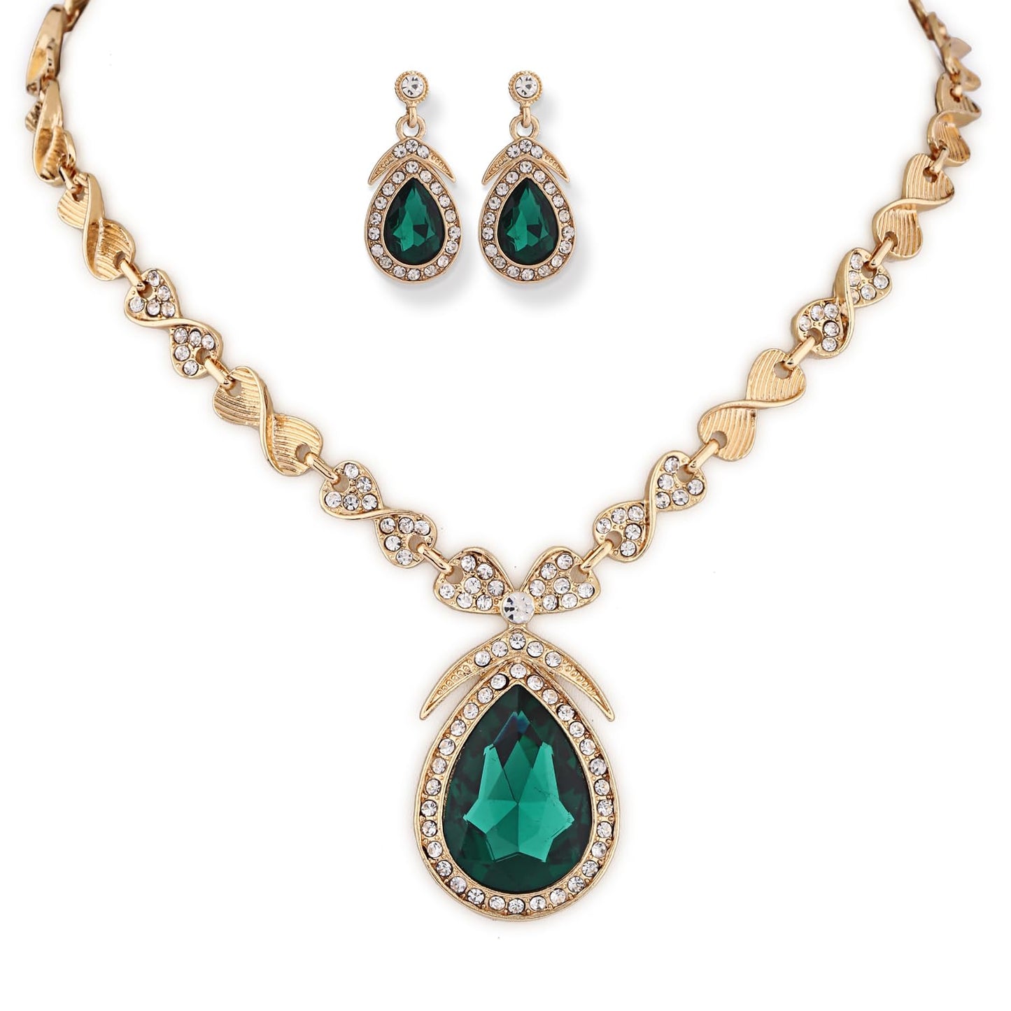 Latest Stylish Design Fancy Crystal Necklace Jewellery Set for Women