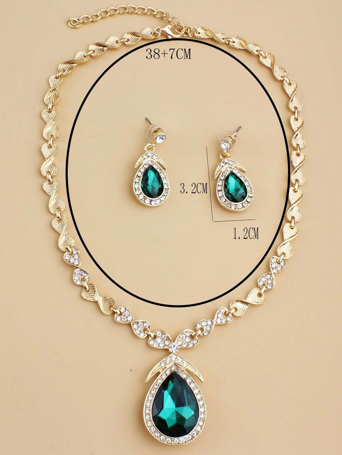 Latest Stylish Design Fancy Crystal Necklace Jewellery Set for Women