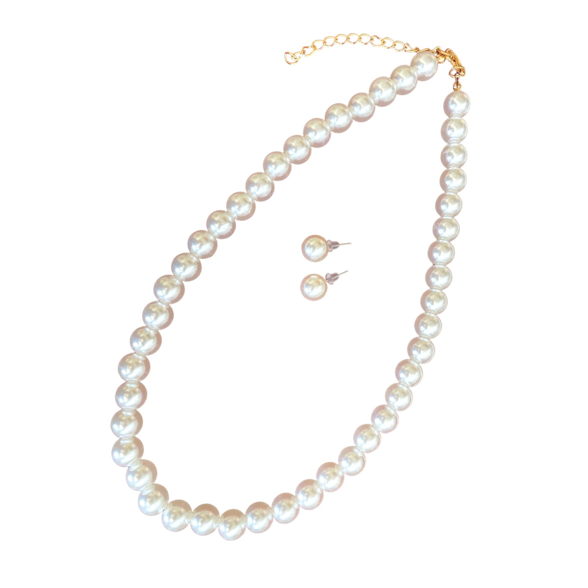 Tresneria® Pearl Necklace Moti Mala with matching Pearl Studs Earrings for Women and Girls