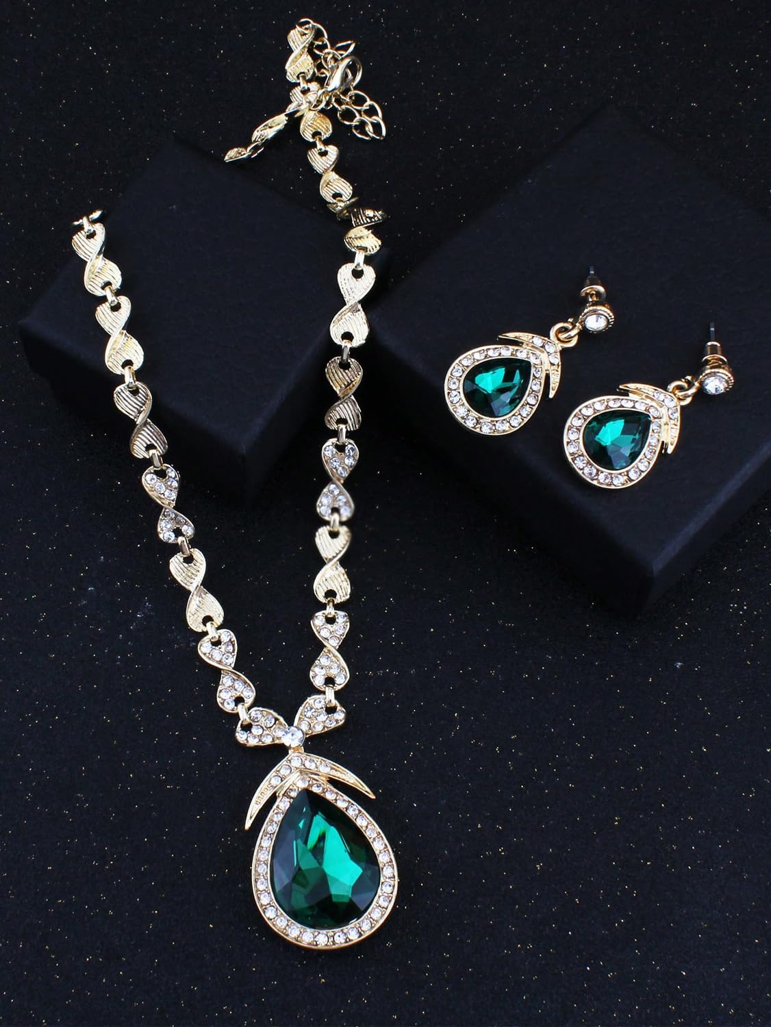 Latest Stylish Design Fancy Crystal Necklace Jewellery Set for Women