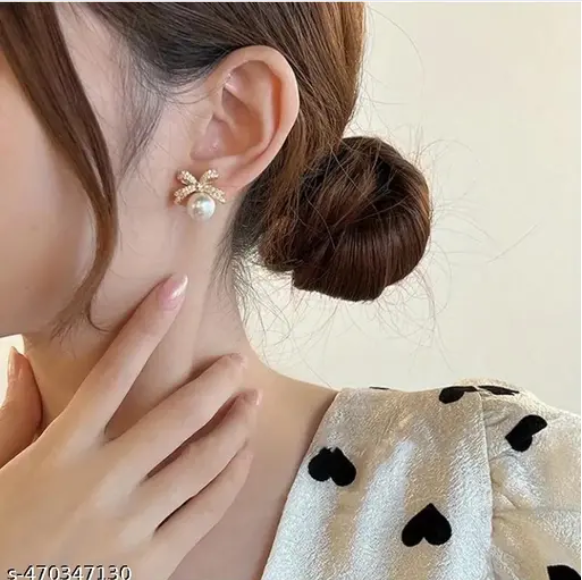 Elegant (Korean Western Pearl Earings ) for Women – Perfect for Parties, Weddings & Gift